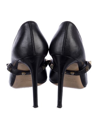 Valentino Rockstud Accents Leather Pumps