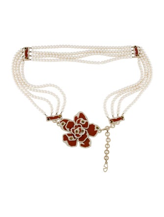 Valentino Metal Crystal Embellishments Chain-Link Belt