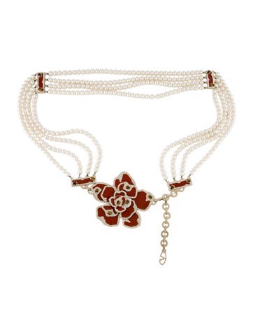 Valentino Belts Metal Crystal Embellishments Chain-Link Belt One Size