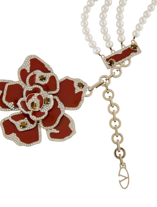 Valentino Metal Crystal Embellishments Chain-Link Belt