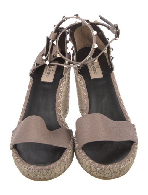 Valentino Rockstud Accents Leather Espadrilles