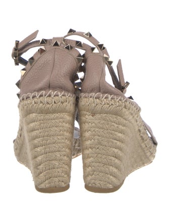 Valentino Rockstud Accents Leather Espadrilles