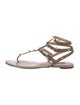 Valentino Rockstud Accents Leather T-Strap Sandals