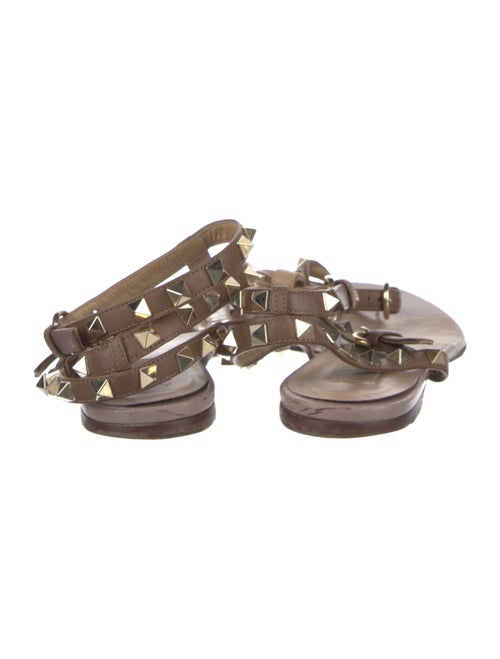 Valentino Rockstud Accents Leather T-Strap Sandals