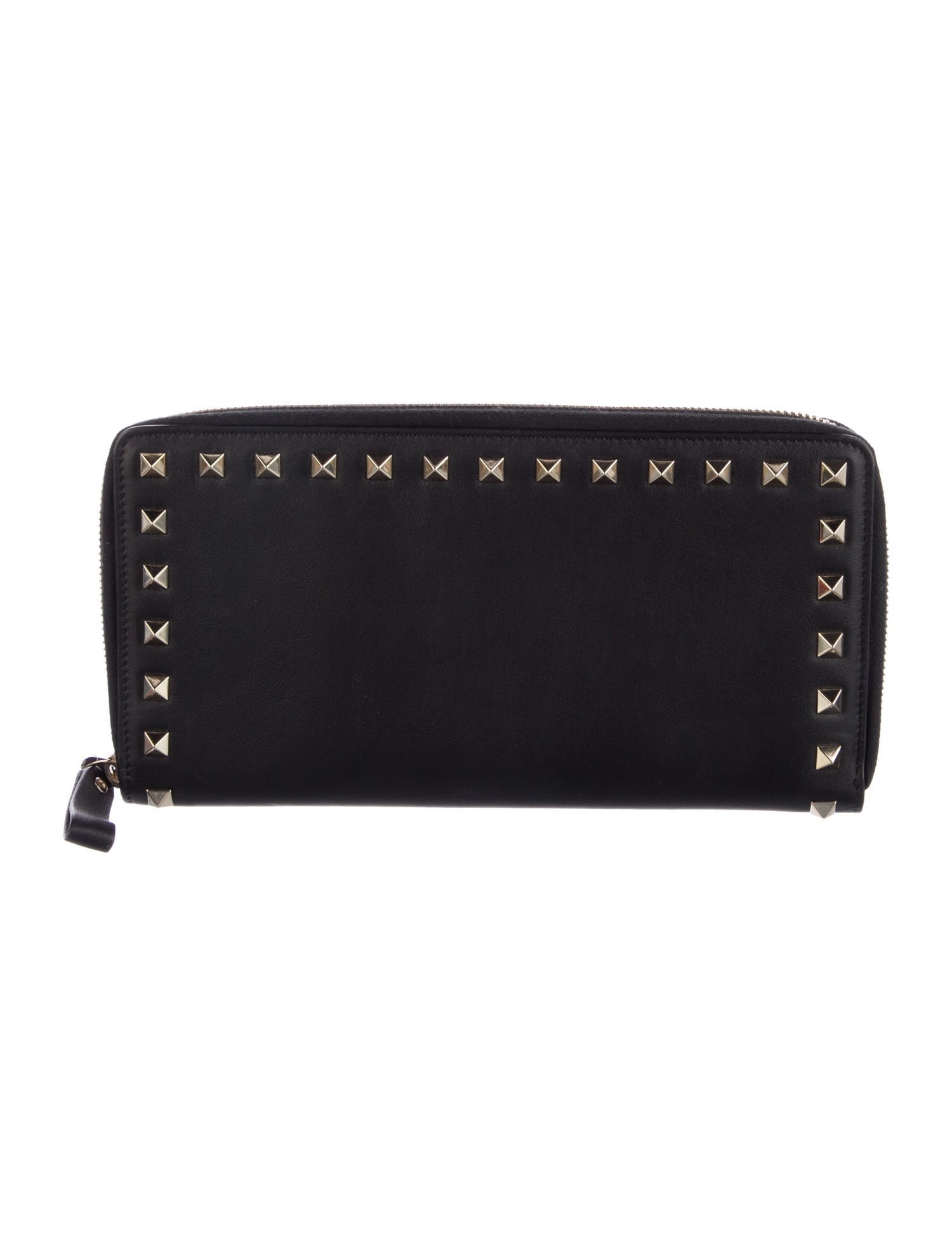 Valentino Rockstud Accents Leather Continental Wallet
