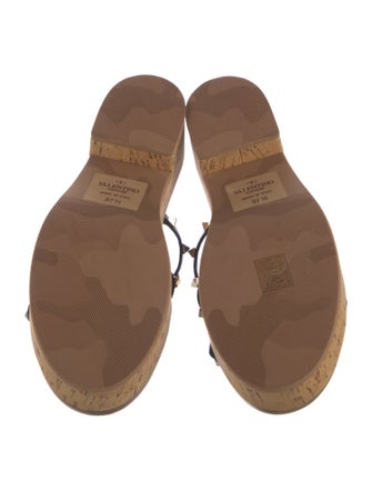 Valentino Rockstud Accents Leather Slides