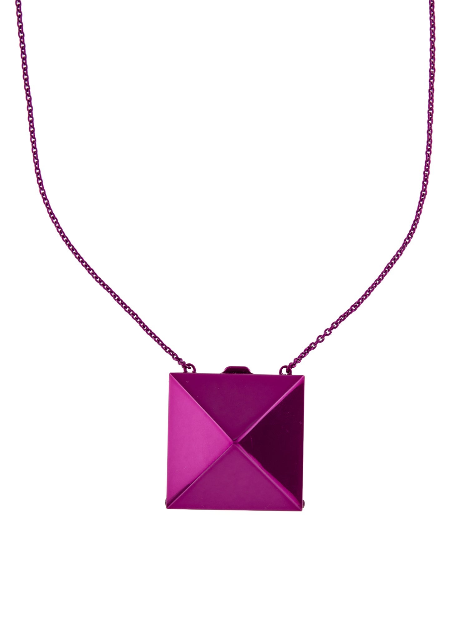 Valentino Rockstud Mirror Box Pendant Necklace