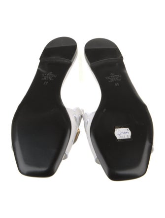 Valentino Leather Embroidered Accent Slides