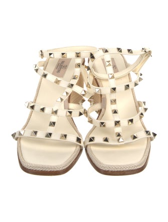 Valentino Rockstud Accents Leather Gladiator Sandals