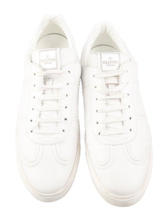 Valentino Rockstud Accents Leather Sneakers