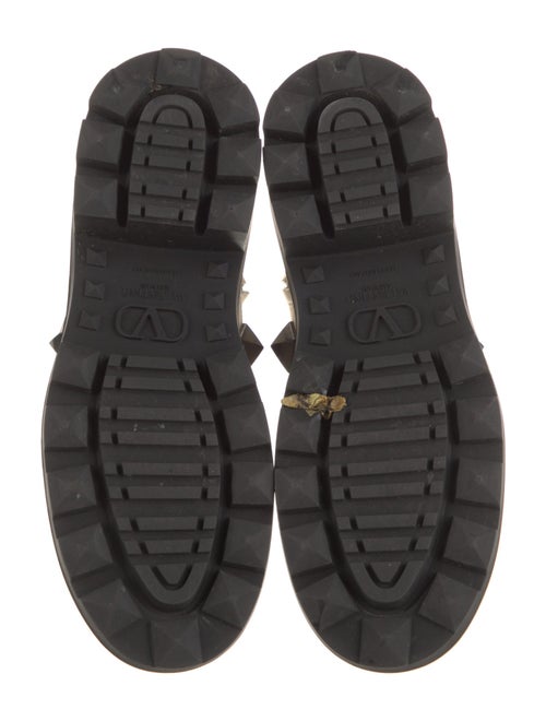 Valentino Rockstud Accents Leather Combat Boots