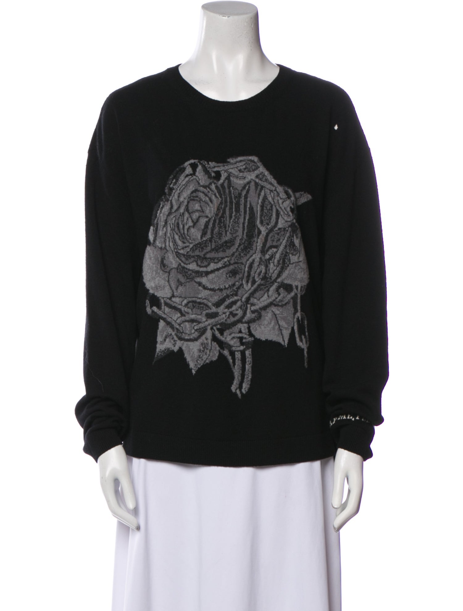 Valentino Virgin Wool Graphic Print Sweater