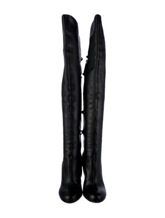 Valentino Leather Bow Accents Boots