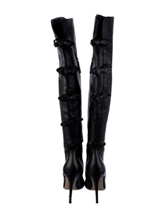 Valentino Leather Bow Accents Boots