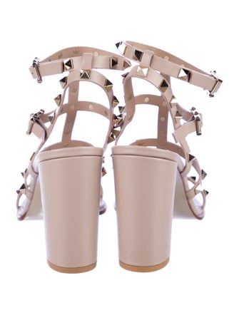 Valentino Rockstud Accents Leather Gladiator Sandals