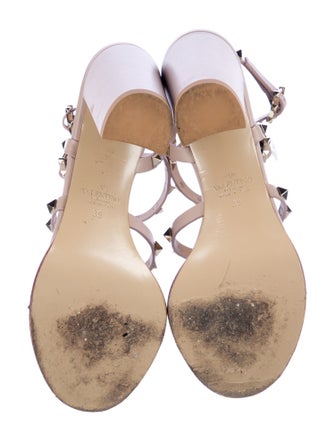 Valentino Rockstud Accents Leather Gladiator Sandals