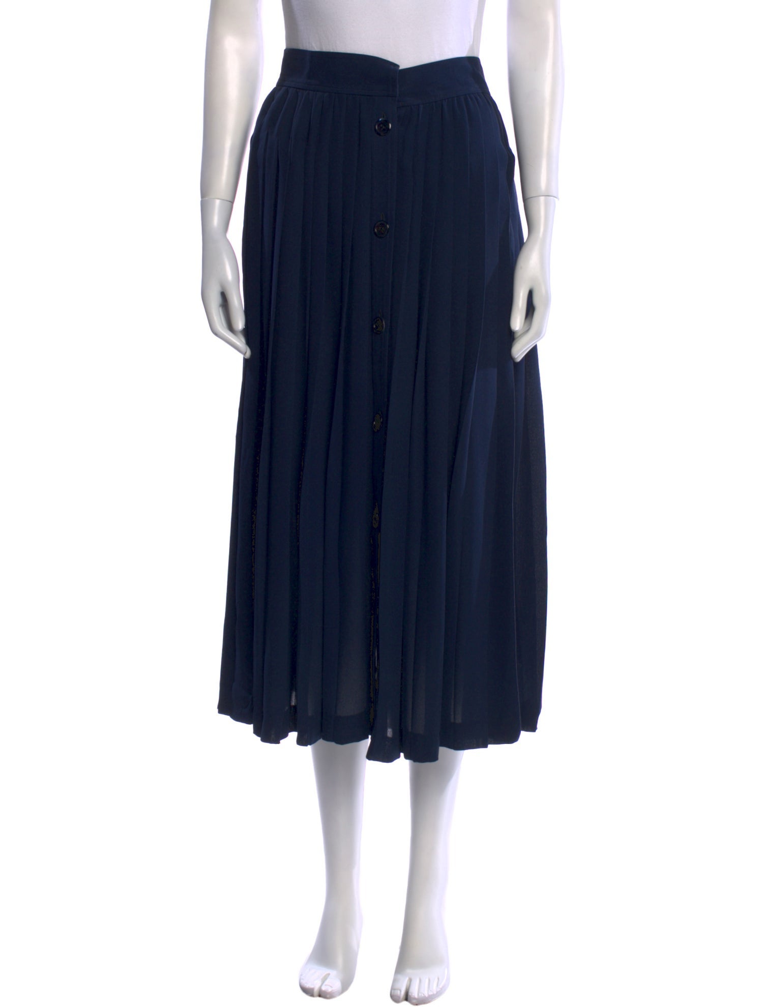 Valentino Pleated Accents Midi Length Skirt