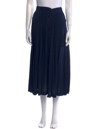 Valentino Pleated Accents Midi Length Skirt