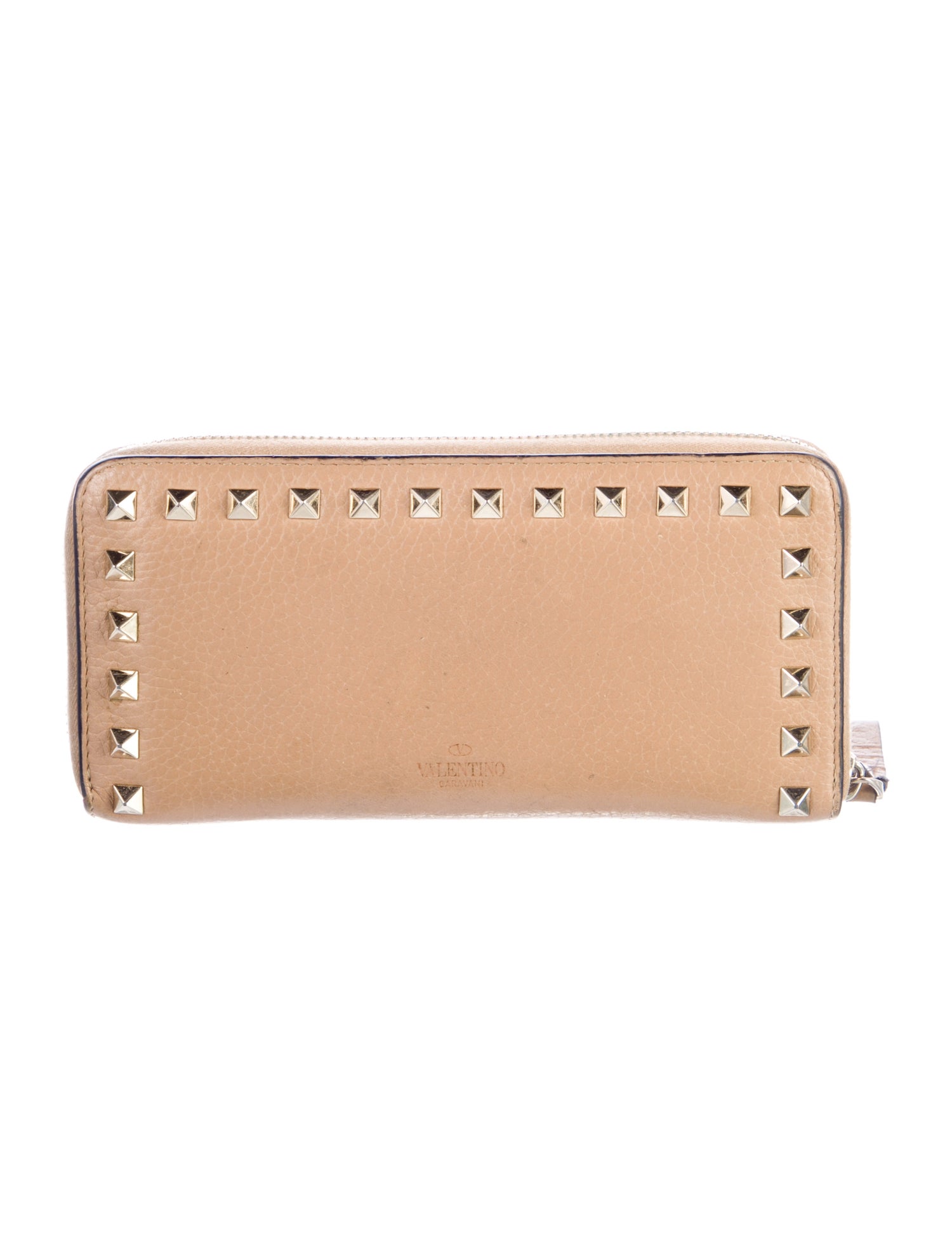 Valentino Rockstud Accents Leather Continental Wallet