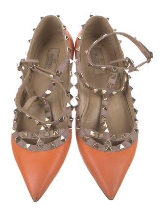Valentino Rockstud Accents Leather Flats