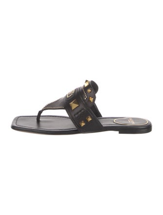 Valentino Leather Studded Accents Slides