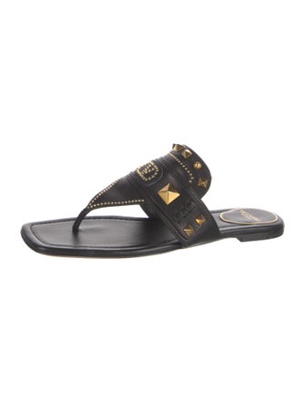Valentino Leather Studded Accents Slides