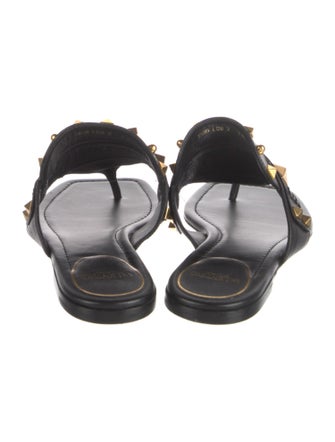 Valentino Leather Studded Accents Slides