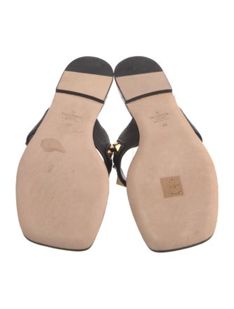 Valentino Leather Studded Accents Slides