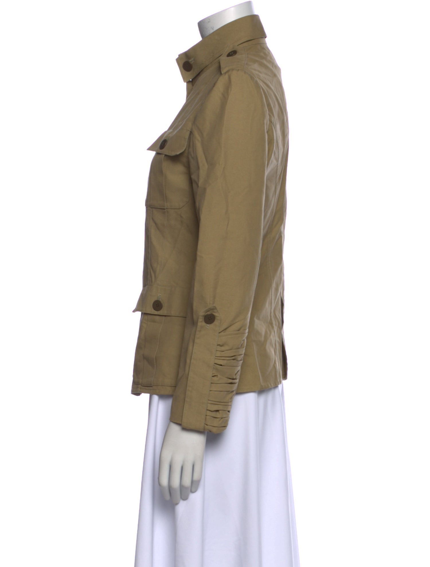 Valentino 2000's Mock Neck Button-Up Top