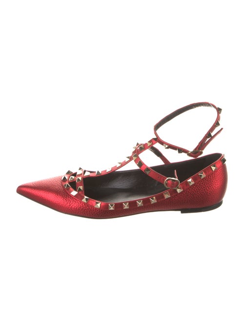 Valentino Rockstud Accents Leather Ballet Flats