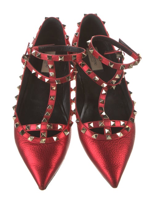 Valentino Rockstud Accents Leather Ballet Flats