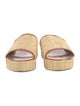 Valentino Straw Leather Trim Embellishment Slides