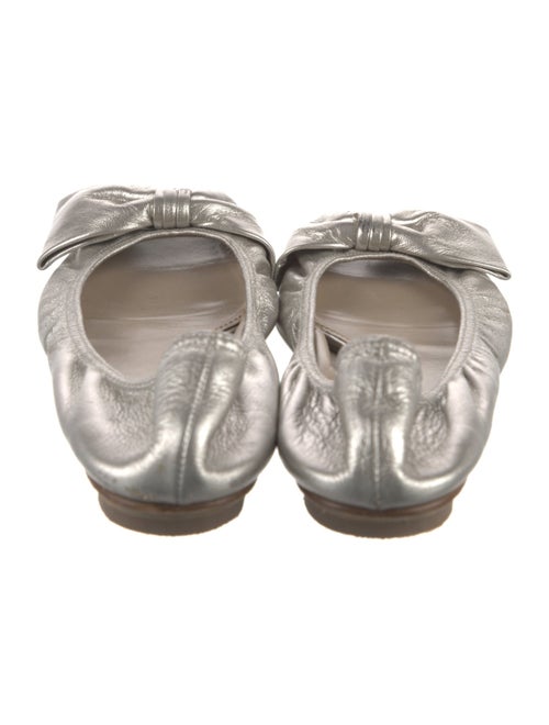 Valentino Leather Bow Accents Ballet Flats