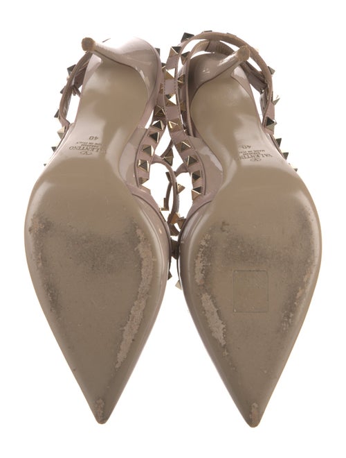 Valentino Rockstud Accents Patent Leather T-Strap Pumps