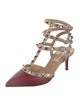 Valentino Rockstud Accents Leather T-Strap Pumps