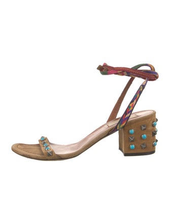 Valentino Rockstud Accents Suede Sandals