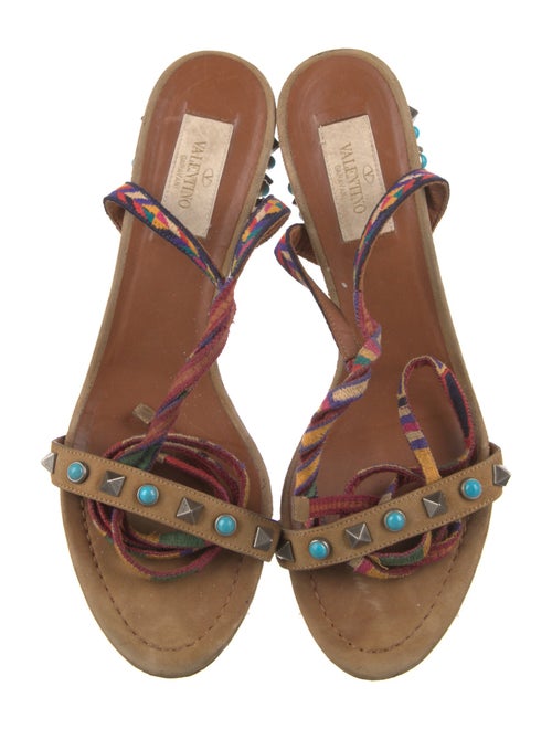 Valentino Rockstud Accents Suede Sandals