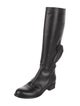 Valentino Leather Bow Accents Riding Boots