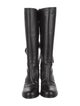 Valentino Leather Bow Accents Riding Boots