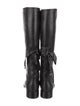 Valentino Leather Bow Accents Riding Boots