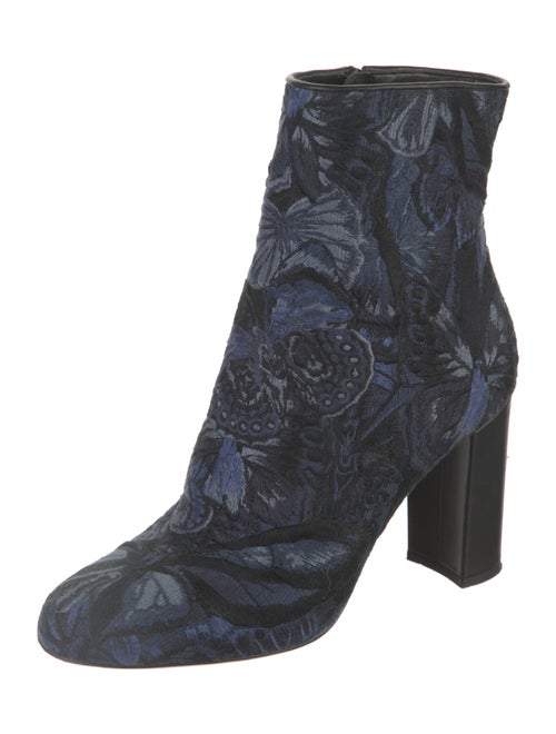 Valentino Rockstud Accents Floral Print Boots