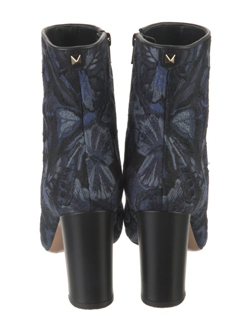 Valentino Rockstud Accents Floral Print Boots