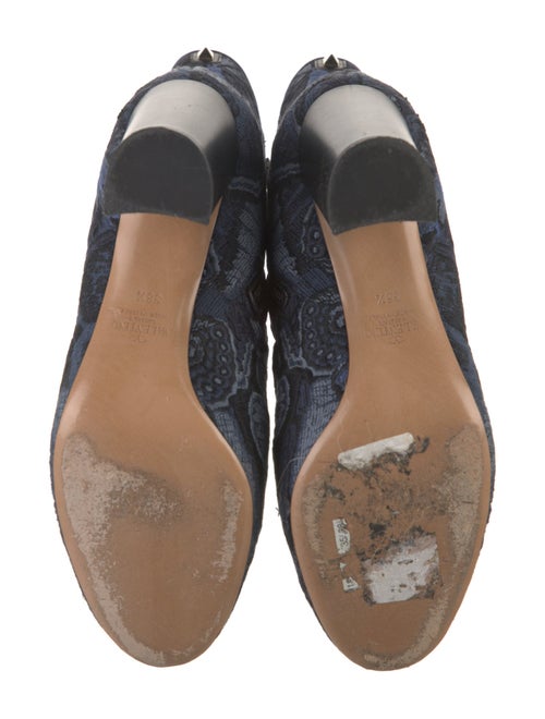 Valentino Rockstud Accents Floral Print Boots