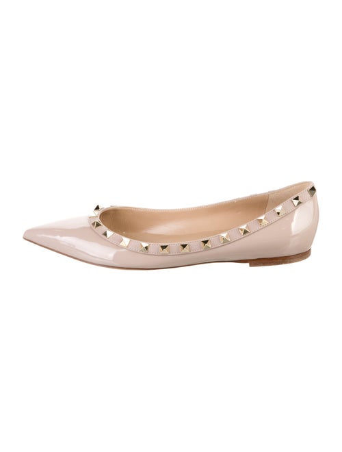 Valentino Rockstud Accents Patent Leather Ballet Flats