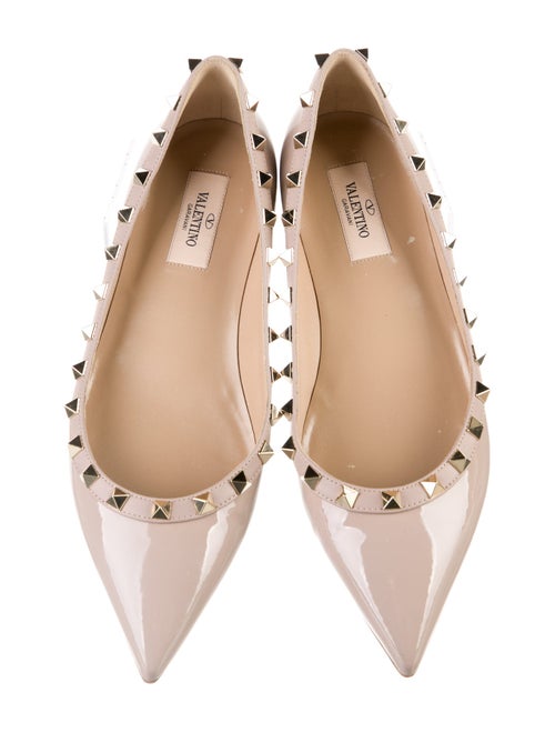 Valentino Rockstud Accents Patent Leather Ballet Flats