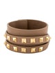 Valentino Leather Wide Rockstud Double Wrap Bracelet