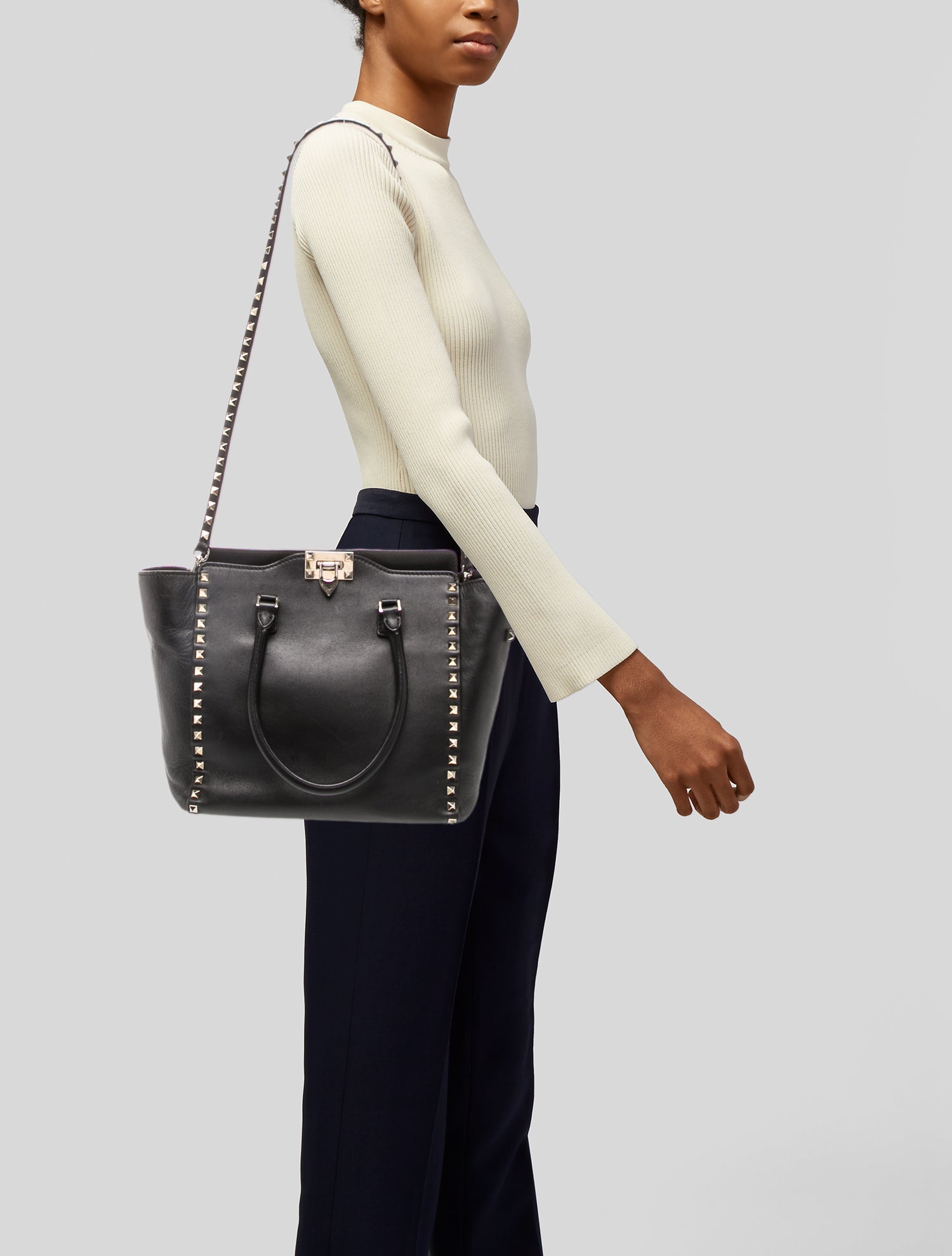Valentino Rockstud Top Handle Bag