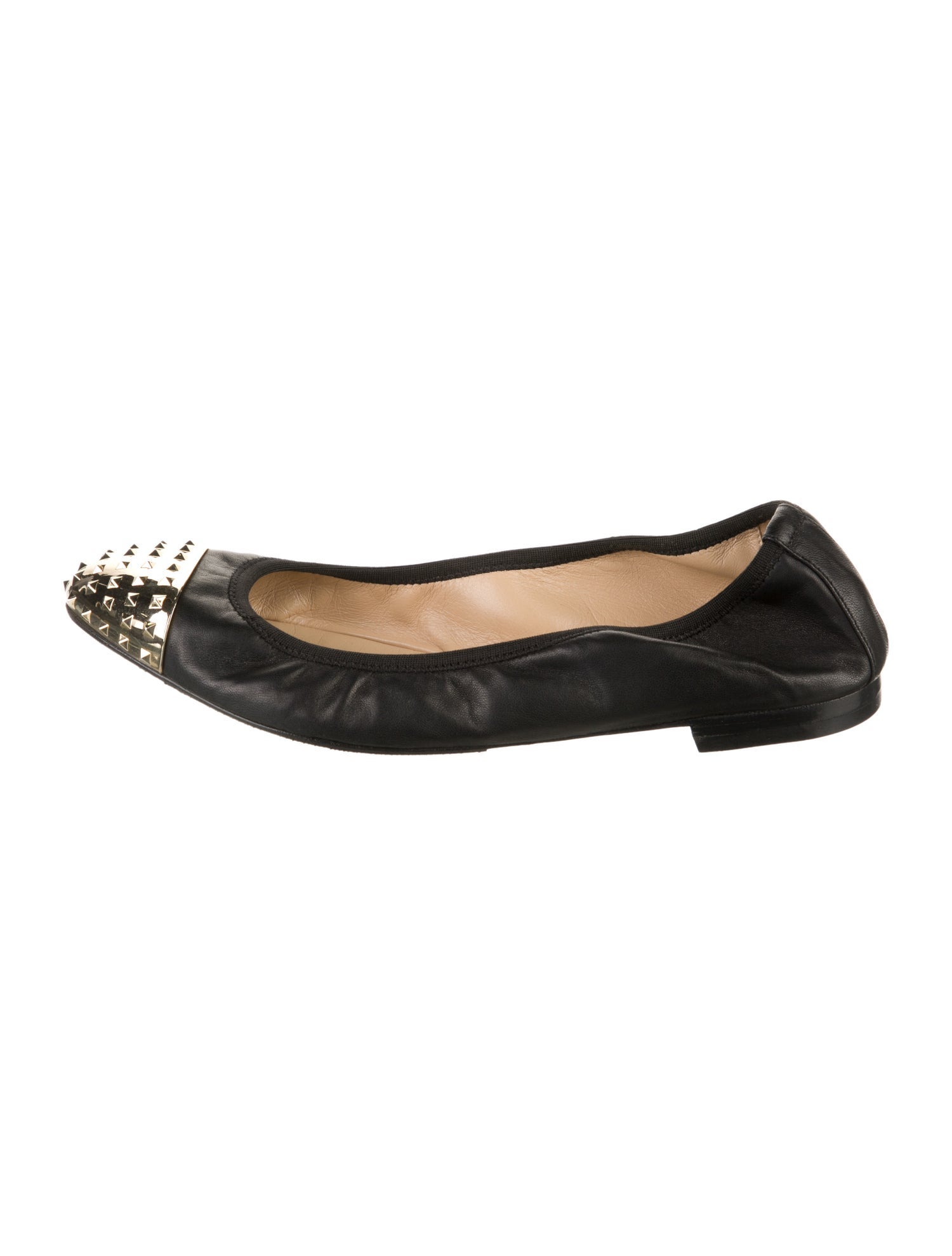 Valentino Rockstud Accents Leather Ballet Flats