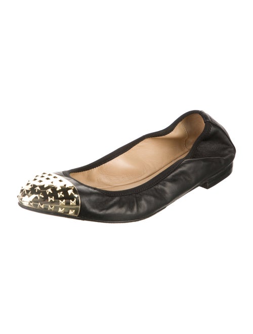 Valentino Rockstud Accents Leather Ballet Flats