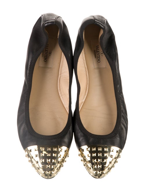 Valentino Rockstud Accents Leather Ballet Flats